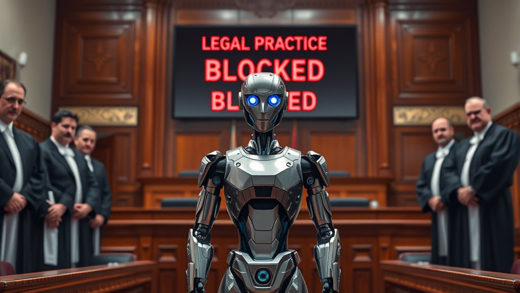 robot lawyer license blocked