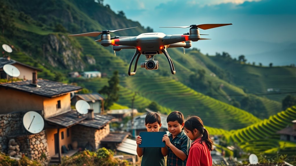 Bridging the Gap: AI Bringing Internet Access and Education to Remote Areas 6 ai drones and satellites