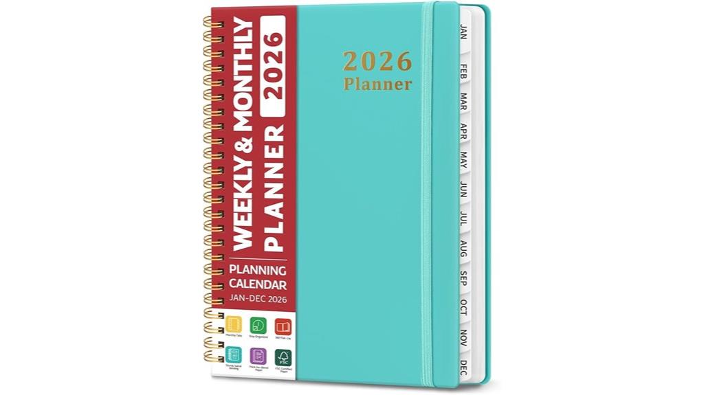 aquamarine 2026 weekly planner