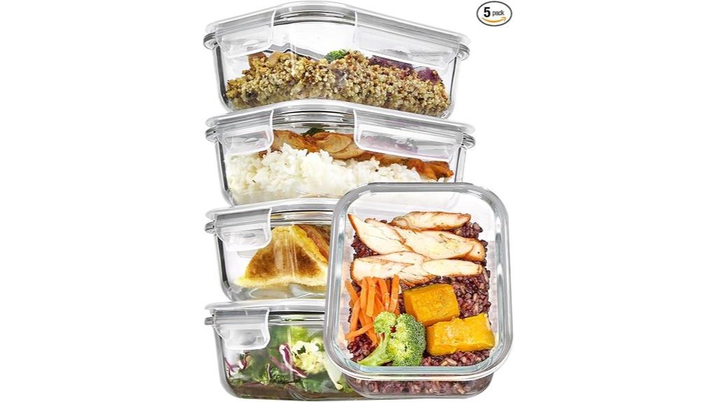 10 Best Glass Meal Prep Containers for Fresh, Convenient Food Storage 8 five 22oz glass containers