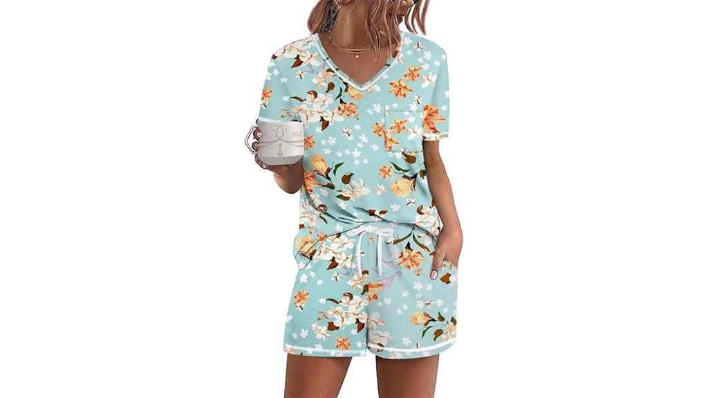 short sleeve lounge pajama sets