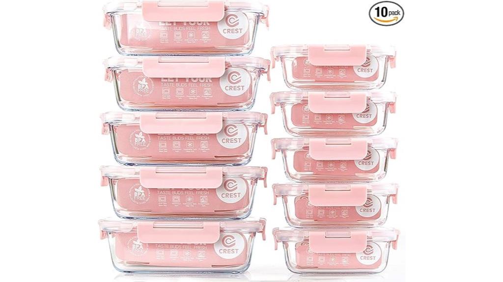 10 Best Glass Meal Prep Containers for Fresh, Convenient Food Storage 7 ten pack glass meal containers