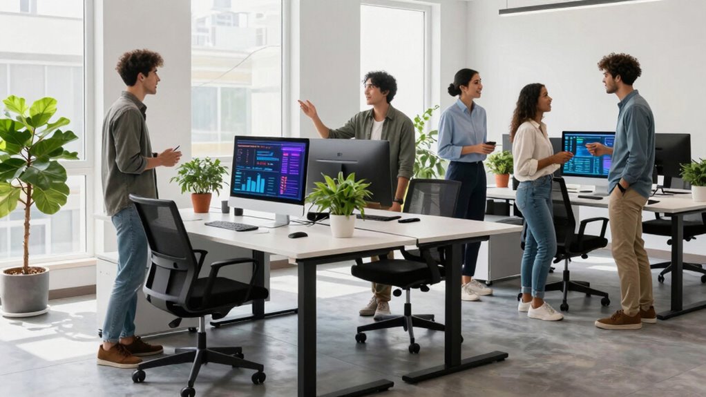 Why Standing Desks Are Becoming Standard in AI-Heavy Teams 2 ergonomic flexible health focused workspace